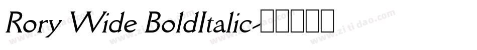 Rory Wide BoldItalic字体转换
